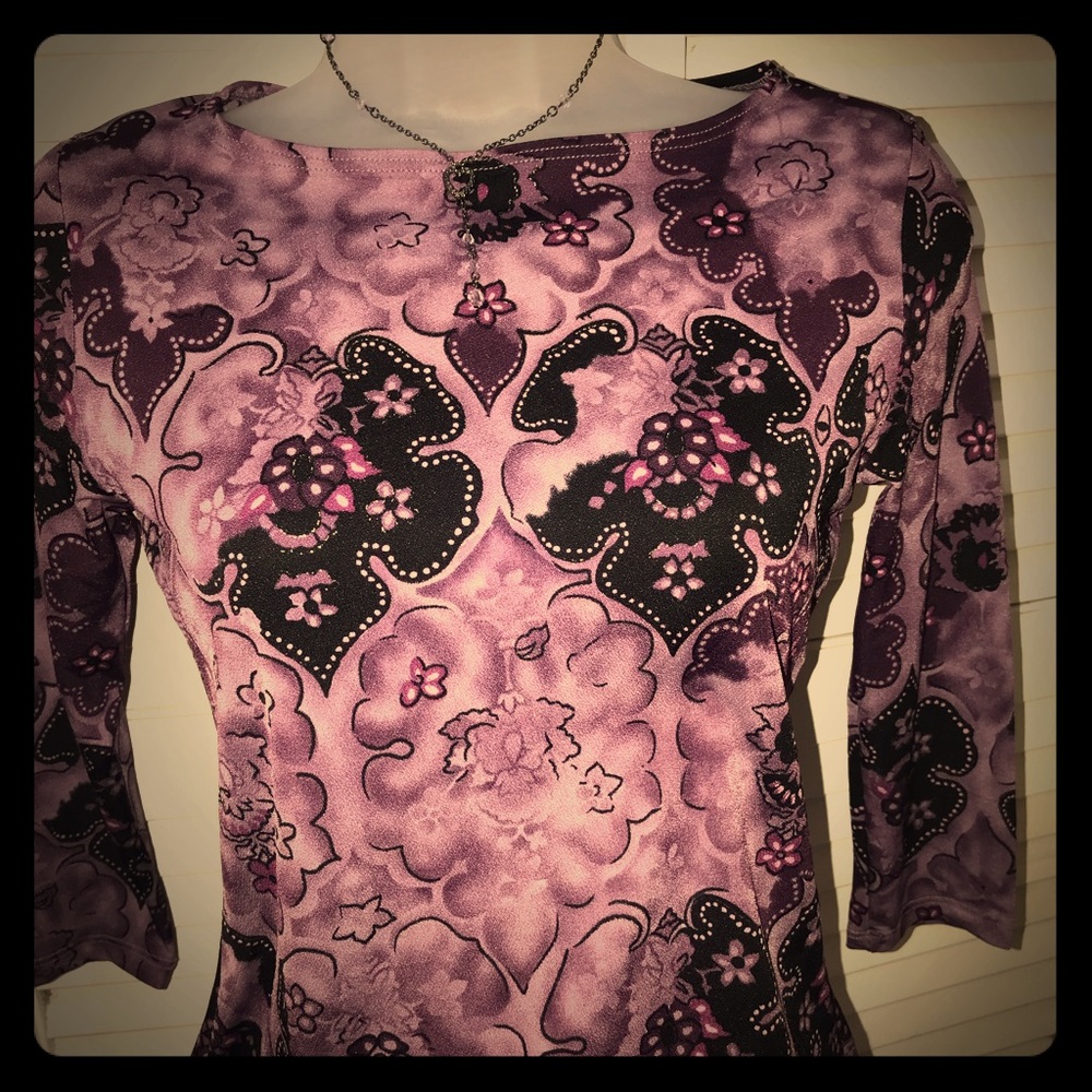 Lovely floral purple, free necklace shown